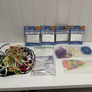 Vintage Cord String Lot Westrim Crafts White Satin Elastic Multicolor Jewelry